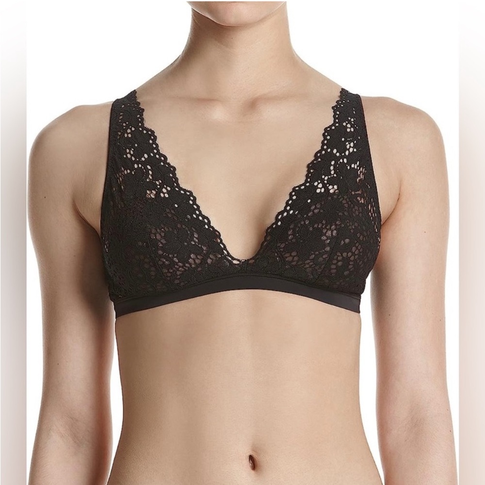 DKNY Black Lace Bralette Size Medium - Fastened at the back w/ adjustable straps
